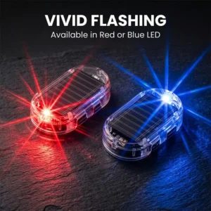 Solar powered flashing alarm light, set of 2